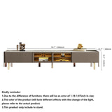 WEHOMZ Modern Beige & Gray TV Stand with Metal Legs, Spacious Media Console with Drawers