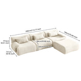 WEHOMZ Modern Teddy Velvet Sectional Sofa – Modular & Upholstered in Luxurious Fabric