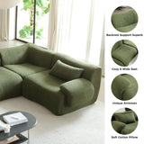 WEHOMZ Modern Teddy Velvet Sectional Sofa – Modular & Upholstered in Luxurious Fabric