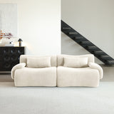 WEHOMZ Modern Teddy Velvet Sectional Sofa – Modular & Upholstered in Luxurious Fabric