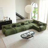 WEHOMZ Modern Teddy Velvet Sectional Sofa – Modular & Upholstered in Luxurious Fabric