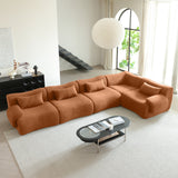 WEHOMZ Modern Teddy Velvet Sectional Sofa – Modular & Upholstered in Luxurious Fabric