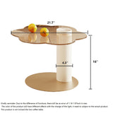 Modern Cloud-Shaped White Coffee Table with Wood Base & Sintered Stone Top