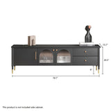 Elegant Modern Wood & Glass TV Stand Cabinet with Storage Drawers - Ideal for Up to 65" TVs