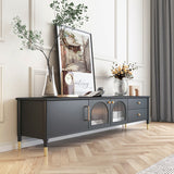 Elegant Modern Wood & Glass TV Stand Cabinet with Storage Drawers - Ideal for Up to 65" TVs