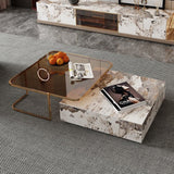 Rectangular Coffee Table Combination with 2 Drawers