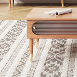Modern Rectangular Wooden Coffee Table with Storage in Brown