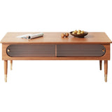 Modern Rectangular Wooden Coffee Table with Storage in Brown