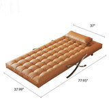 WEHOMZ Retro Leather Barcelona Chair in Faux Leather - Convertible Sofa Bed with Stainless Steel Legs, Available in Black, Orange, & Beige