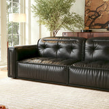 WEHOMZ Retro Leather Pull Out Couch Bed – Smart Electric Convertible Sofa with Remote, Available in Black & Brown