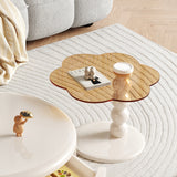 Modern Round Nesting Coffee Table Set with Rotating Feature & Dual Drawers, Off-White