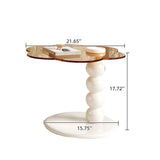 Modern Round Nesting Coffee Table Set with Rotating Feature & Dual Drawers, Off-White