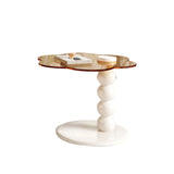 Modern Round Nesting Coffee Table Set with Rotating Feature & Dual Drawers, Off-White