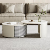 Sintered Stone Top Coffee Table with Footstool