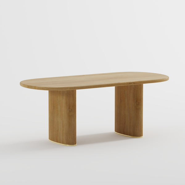 WEHOMZ RINGCHEN Oval Solid Ash Wood Dining Table for 6-8 - Handcrafted