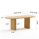 WEHOMZ RINGCHEN Oval Solid Ash Wood Dining Table for 6-8 - Handcrafted Japandi Style