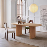 WEHOMZ RINGCHEN Oval Solid Ash Wood Dining Table for 6-8 - Handcrafted Japandi Style