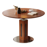 WEHOMZ Convertible Solid Wood Dining Table - Square to Round, Foldable Design, Seats Up to 8, Brown