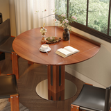 WEHOMZ Convertible Solid Wood Dining Table - Square to Round, Foldable Design, Seats Up to 8, Brown