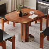 WEHOMZ Convertible Solid Wood Dining Table - Square to Round, Foldable Design, Seats Up to 8, Brown