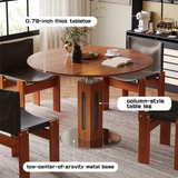 WEHOMZ Convertible Solid Wood Dining Table - Square to Round, Foldable Design, Seats Up to 8, Brown