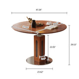 WEHOMZ Convertible Solid Wood Dining Table - Square to Round, Foldable Design, Seats Up to 8, Brown