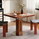 WEHOMZ Convertible Solid Wood Dining Table - Square to Round, Foldable Design, Seats Up to 8, Brown