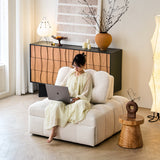 Cream White Teddy Fleece Convertible Sofa Bed - Lounge, Chaise & Sleeper for Small Spaces