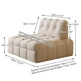 Cream White Teddy Fleece Convertible Sofa Bed - Lounge, Chaise & Sleeper for Small Spaces
