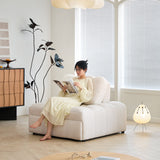 Cream White Teddy Fleece Convertible Sofa Bed - Lounge, Chaise & Sleeper for Small Spaces
