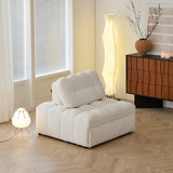 Cream White Teddy Fleece Convertible Sofa Bed - Lounge, Chaise & Sleeper for Small Spaces