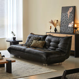 Togo Style Leather Sleeper Sofa Bed without Arms
