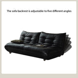 WEHOMZ Togo Style Black Eco-Leather Sleeper Sofa Bed without Arms