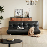 WEHOMZ Togo Style Black Eco-Leather Sleeper Sofa Bed without Arms