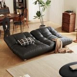WEHOMZ Togo Style Black Eco-Leather Sleeper Sofa Bed without Arms