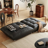 WEHOMZ Togo Style Black Eco-Leather Sleeper Sofa Bed without Arms