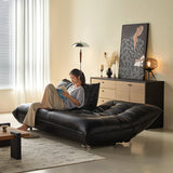 WEHOMZ Togo Style Black Eco-Leather Sleeper Sofa Bed without Arms