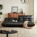 WEHOMZ Togo Style Black Eco-Leather Sleeper Sofa Bed without Arms