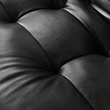 WEHOMZ Togo Style Black Eco-Leather Sleeper Sofa Bed without Arms