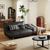 WEHOMZ Togo Style Black Eco-Leather Sleeper Sofa Bed without Arms
