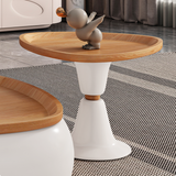 Modern Triangular Coffee Table & Side Table Set in Walnut - MDF with Storage