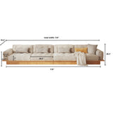 Velvet Modular Sofa with Built-in Storage Drawer & Solid Wooden Frame - Beige