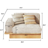 Velvet Modular Sofa with Built-in Storage Drawer & Solid Wooden Frame - Beige