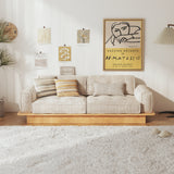 Velvet Modular Sofa with Built-in Storage Drawer & Solid Wooden Frame - Beige