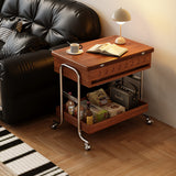 WEHOMZ Solid Wood & Stainless Steel Versatile Coffee Table and Mini Dining Table with Storage