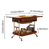 WEHOMZ Solid Wood & Stainless Steel Versatile Coffee Table and Mini Dining Table with Storage