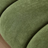 Vintage Marshmallow Sofa in Velvet - Green, Brown & White Tufted Back Design with Comfortable Foam Fill