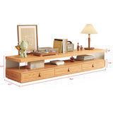 Modern Wood Media Center TV Stand with 4 Drawers & Shelves in Burlywood
