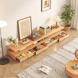 Modern Wood Media Center TV Stand with 4 Drawers & Shelves in Burlywood