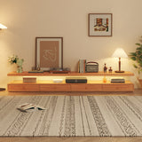 Modern Wood Media Center TV Stand with 4 Drawers & Shelves in Burlywood